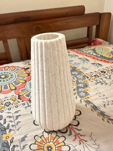 White Ceramic Vase with Flowers