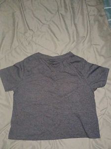 Grey cropped Casual T-Shirt