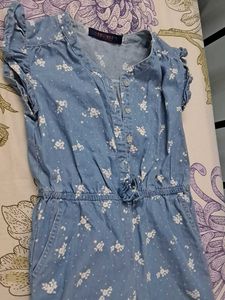 Floral Denim Jumpsuit