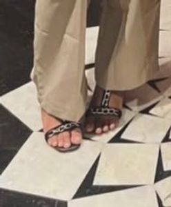 Black Chain Detail Sandals