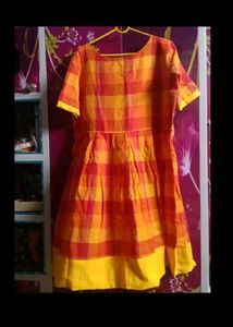 Orange Checkered Dress