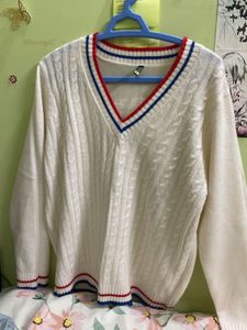 Cream V-Neck Sweater