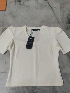 Cream Color Puff Sleeved Top