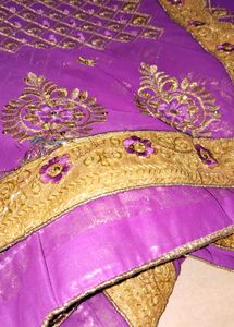 Purple Embroidered Saree