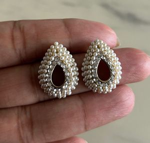 Pearl &amp; Rhinestone Teardrop Earrings!