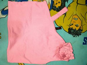 Crop Top With Cute  3 D Flower Design