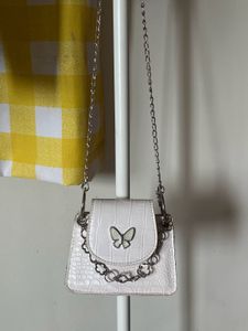 White Butterfly Clutch