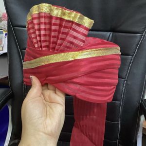 Red &amp; Gold Wedding/ Fancy dress Turban 9pcs