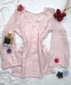 Gingham corset back kurti🌷