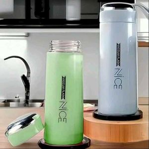 400ml Glass Water Bottle With Plastic Protector