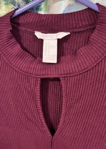 Burgundy Long Sleeve Dress