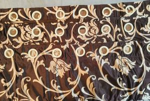 3 Pcs FLORAL PRINT SILK CURTAINS
