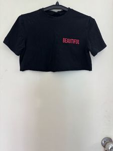 SHEIN INITIAL PRINTED CROP TOP