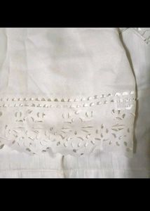 Lace Trim White Blouse