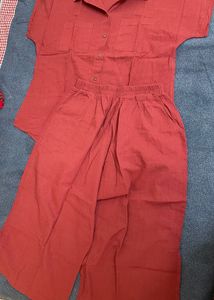 Comfy Everyday Wear Cotton Co-od Set - Rust Color