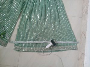 Sea Green Sequined Kurta Set