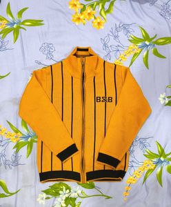 OSWAL wool Striped Knit Cardigan