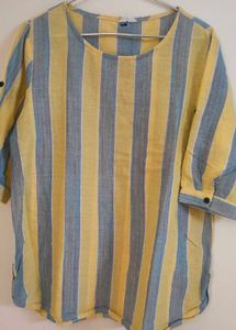 Stylish Striped Linen Top🌼🍃