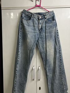 Acid Wash Wide Leg Jeans high waist