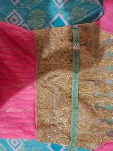 Net Stitched Heavy Stone Work Bust Paded Anarkali