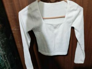 White Long Sleeve Top