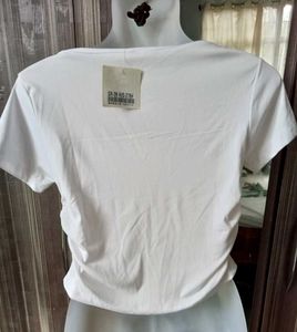White Ruched Crop Top