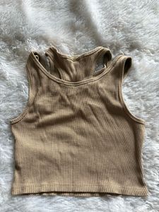 Combo of H&amp;M Beige Halter Top &amp; Crop To