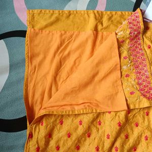 Yellow Embroidered Kurti