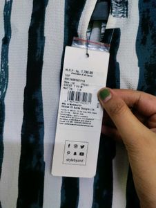 AND Striped Long Sleeve Blouse Top
