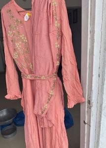 Peach Embroidered Gown