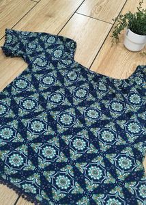Patterned Short Sleeve loose fitted top