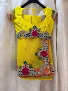 Yellow Heavy work Saree