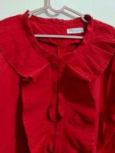 imported Red Ruffle Top