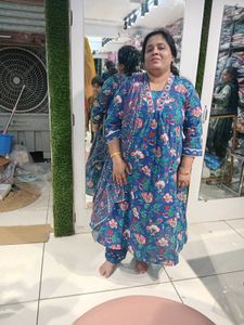 Blue Floral Print Suit Set