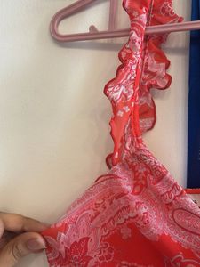 Red Paisley Crop Top