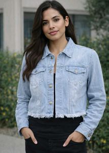 Frayed Hem Denim Jacket
