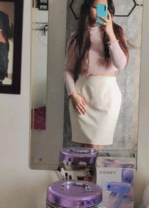 Biege Mini Skirt