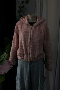 Pink Faux Fur Hooded Jacket