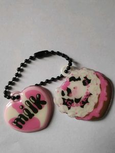 Milk Cow Cake Keychain Charm