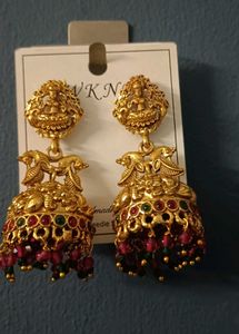 Gold Jhumka Earrings
