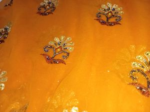 Gorgeous Orange Embroidered Sari