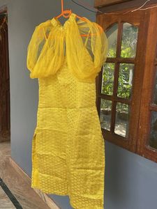 Indowestern Haldi outfit With detachable Cape😇