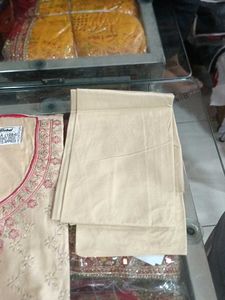 Cream Embroidered Salwar Kameez Suit