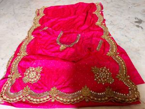 original mirror work heavy saree with blouse