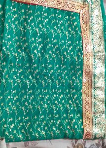Green Embroidered Saree