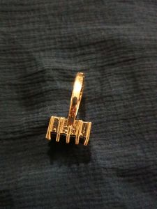 Golden Ring With Black Diamond Stone