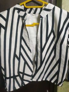 Striped Cropped Jacket