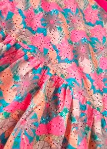 Never Used Floral Print Tiered Dress