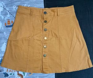 Button Front Mini Skirt
