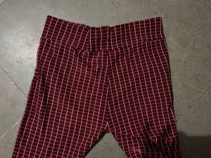 Maroon Plaid Pants